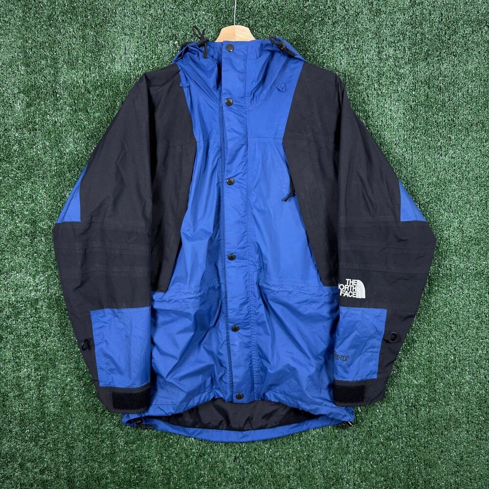 The North Face Men Gore-Tex Mountain Jacket Size S Blue Black Vintage Hooded 90s